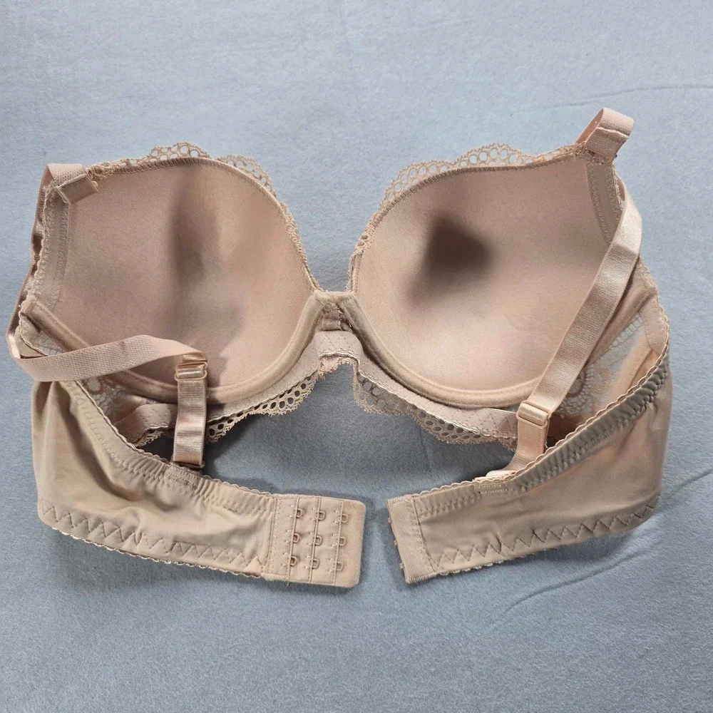 Rene Rofé Floral Lace Push Up Bra Set • 2pk Black & Tan 38C • Romantic Feminine